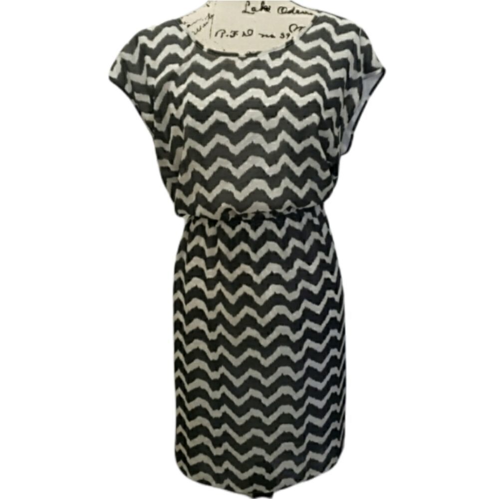 Grey and white Chevron dress